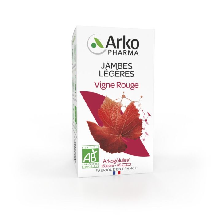 Arkogélules Rote Weinrebe Arkopharma - Packung mit 45 Kapseln