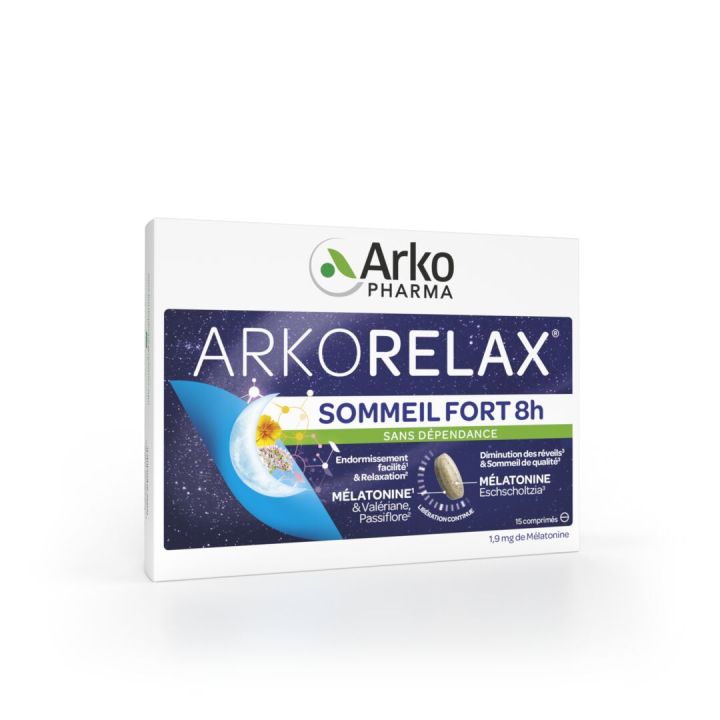 Arkorelax Schlaf stark 8H Arkopharma - Packung mit 15 Tabletten