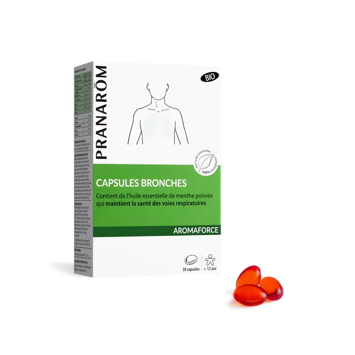 Aromaforce Kapseln Bronchien bio Pranarôm - Packung mit 30 Kapseln