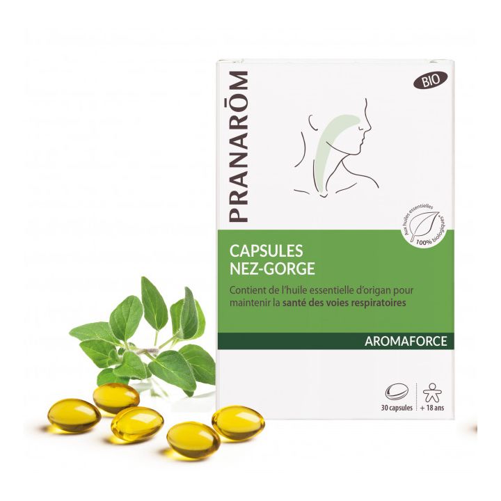 Aromaforce Kapseln Nase-Hals Bio Pranarôm - Packung mit 30 Kapseln