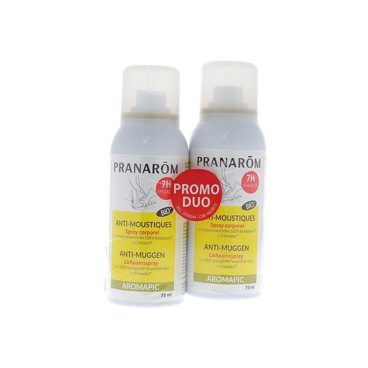 Aromapic Körperspray gegen Mücken Pranarôm - 2er-Pack mit 75 ml Sprays