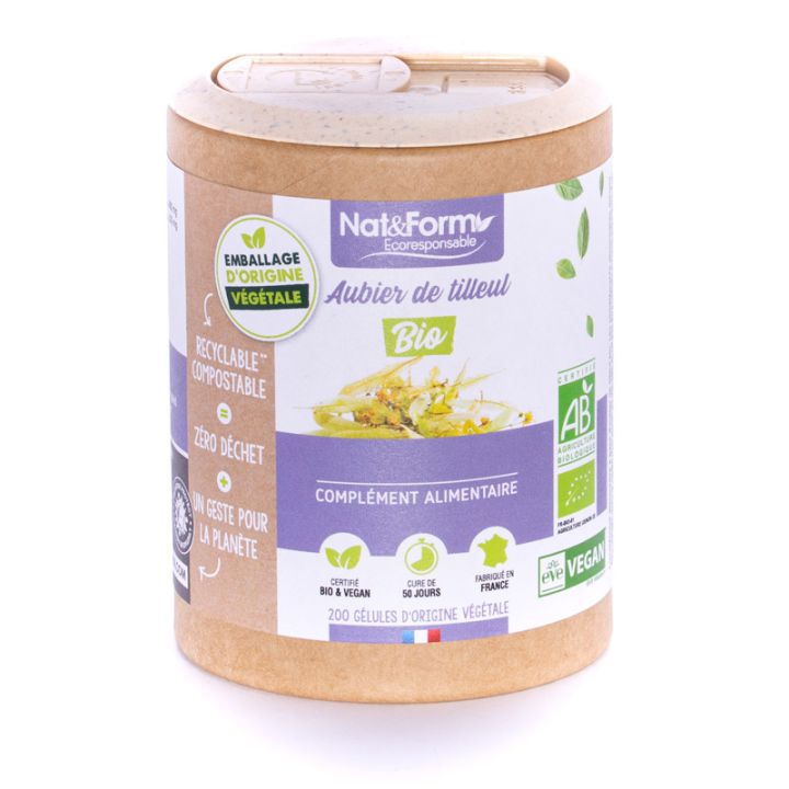 Bio-Lindenholz Ecoresponsable Nat&Form - Dose von 200 Kapseln