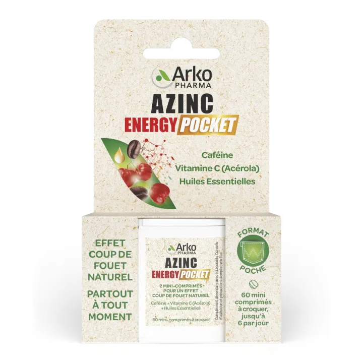 Azinc Energie Pocket Arkopharma - Packung mit 60 Mini-Tabletten zum Kauen