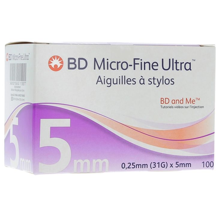 BD Micro-fine ultra-feine Nadeln - 100 Stück à 5 mm