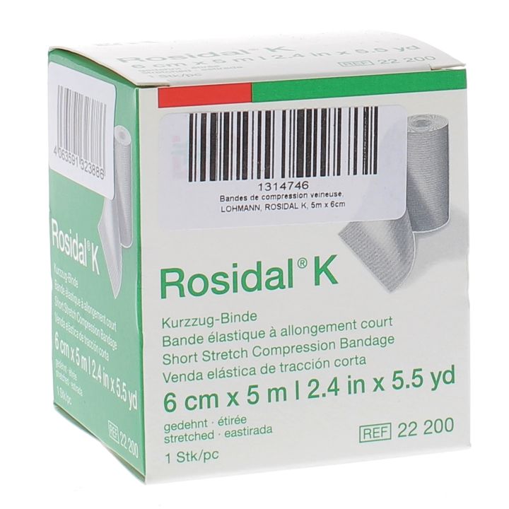 Kurze Dehnungsband Rosidal K Lohmann & Rauscher - ein Band von 6cmx5m