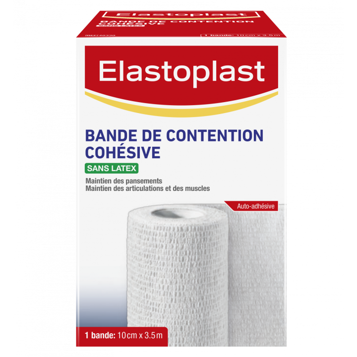 Kohäsive Binde ohne Latex Elastoplast - Band von 10 cm x 3,5 m in der Farbe Weiß