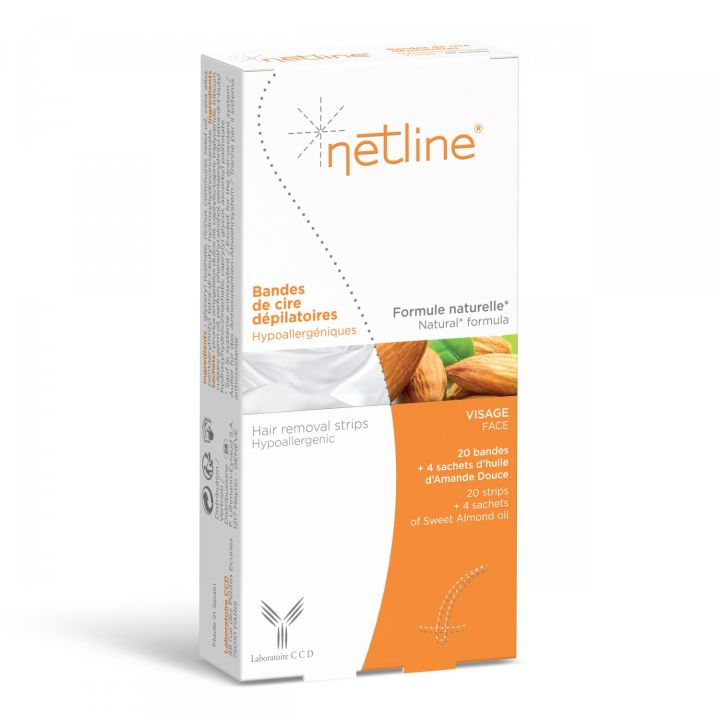 Wachsdepilationsstreifen für das Gesicht Netline - Packung mit 20 Streifen