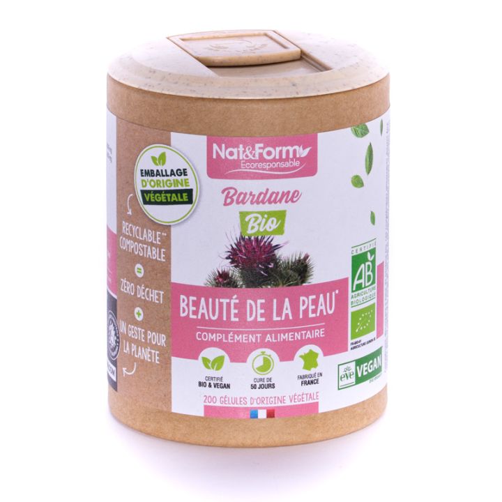Bio-Burdock Hautpflege Nat&Form - Packung mit 200 Kapseln