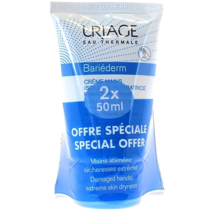 Bariéderm Isolierende reparierende Handcreme Uriage - 2er Pack à 50 ml