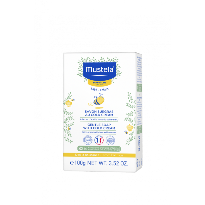 Überfettete Seife mit Cold Cream, nährend und schützend, Mustela - 100g Stück