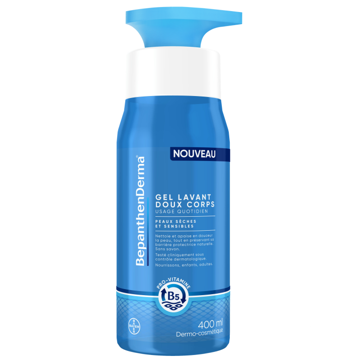BepanthenDerma Gel Waschmittel Sanft für den Körper 400 ml Für trockene und empfindliche Haut