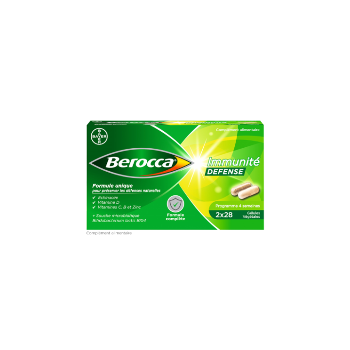 Berocca Immunität Verteidigung Vitamin D, C, B und Zink 2er-Pack mit 28 pflanzlichen Kapseln