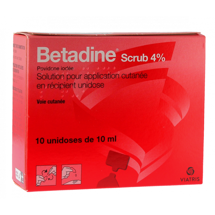 Betadine Scrub 4% Lösung zur kutanen Anwendung - Packung mit 10 Einzeldosen à 10 ml