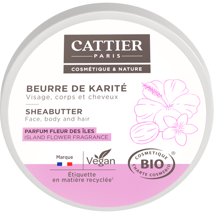 Sheabutter mit Inselblüten-Duft bio Cattier - 100 g Tiegel