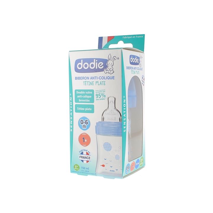 Schnuller Sensation+ langsamer Fluss Meer 0-6 Monate Dodie - Schnuller mit 150ml