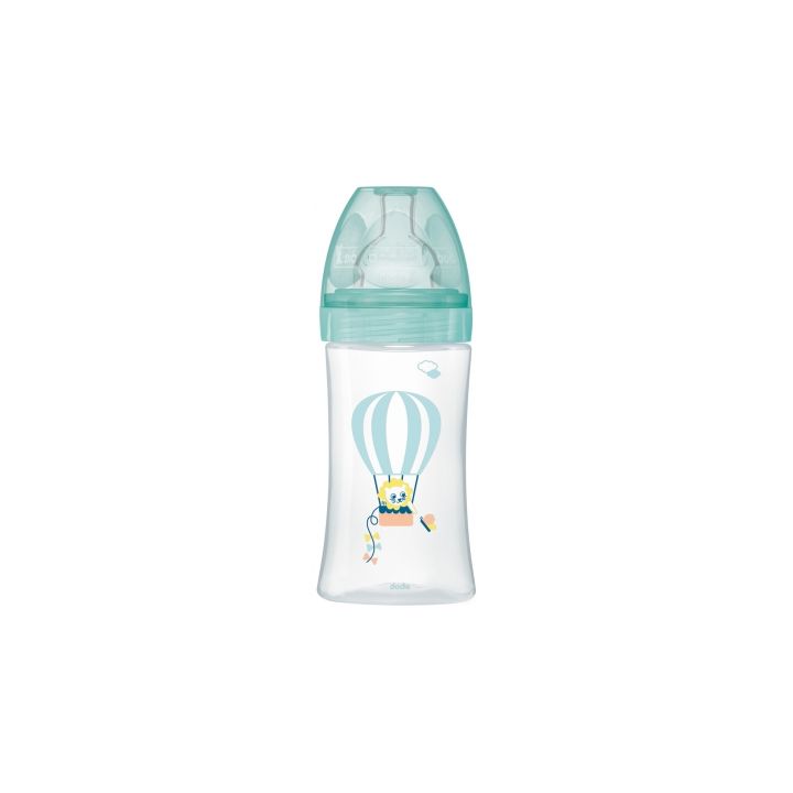 Anti-Kolik-Flasche mit flachem Sauger 0-6 Monate Dodie - eine Flasche mit 270ml