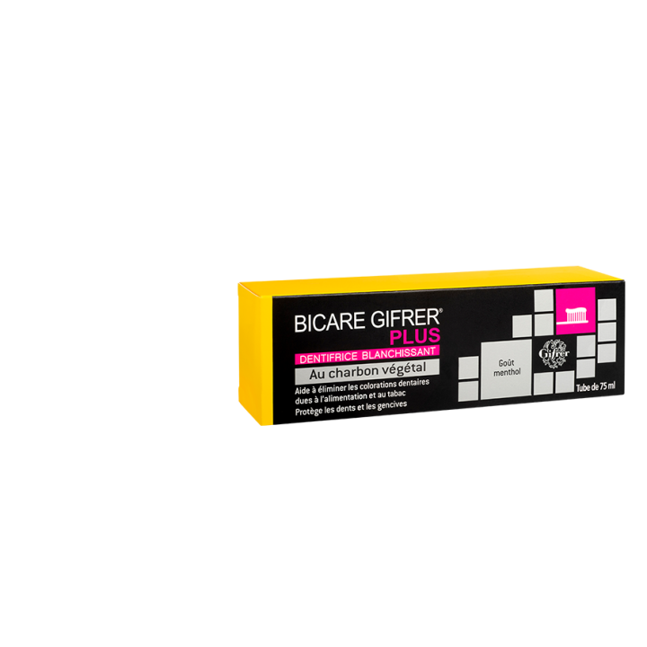 Bicare Gifrer Plus Zahnaufhellende Zahnpasta mit Aktivkohle - Tube mit 75 ml