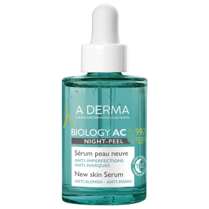 Biologie AC Night-Peel Serum für neue Haut bio A-Derma - Pipettenflasche mit 30 ml