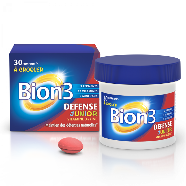 Bion3 Junior Abwehr ab 4 Jahren - Packung mit 30 Kaudabletten