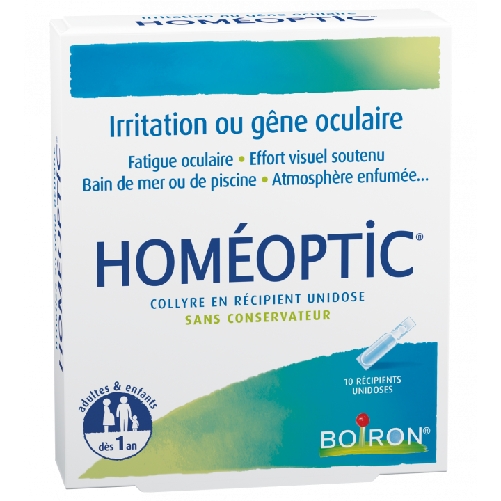 Homöopathische Augentropfen in Einzeldosisbehälter Boiron - Schachtel mit 10 Einzeldosisbehältern zu 0,4 ml