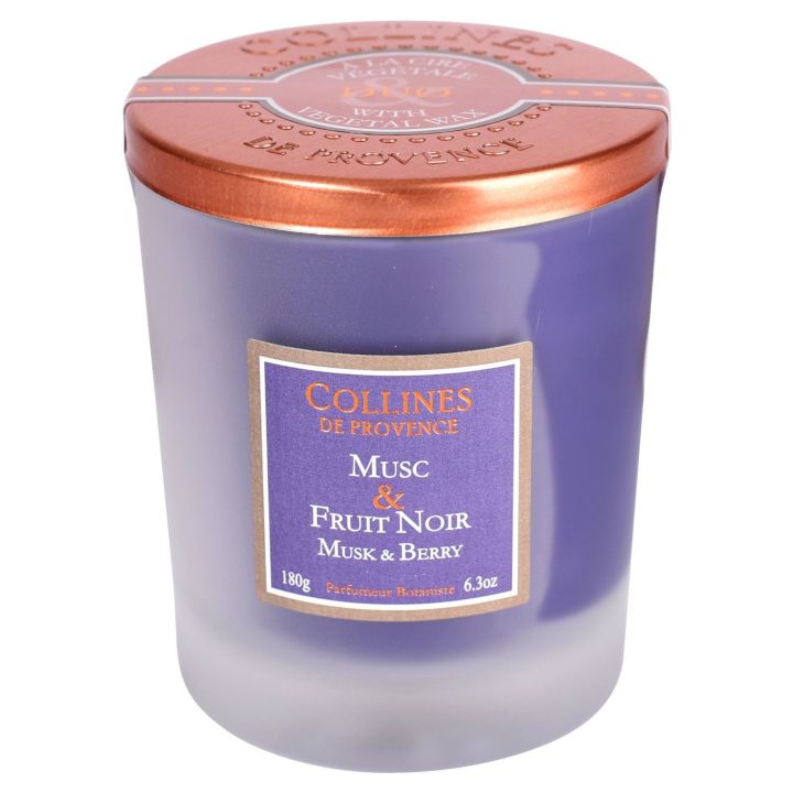 Duftkerze Moschus & Schwarze Frucht Collines de Provence - Kerze von 180g