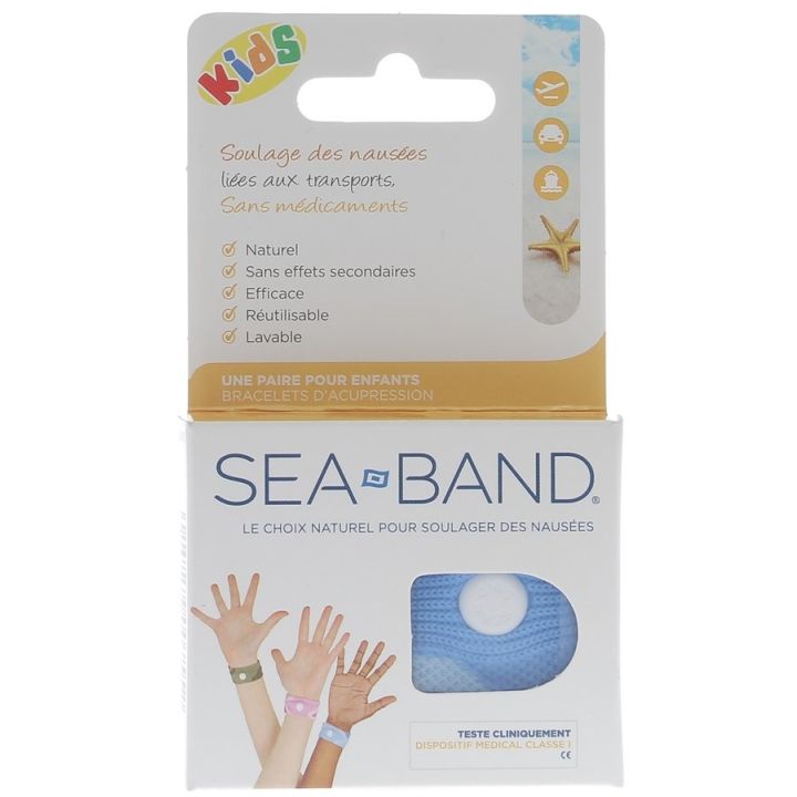 Akupressurarmband Kinder blau Sea Band - 1 Paar Armbänder