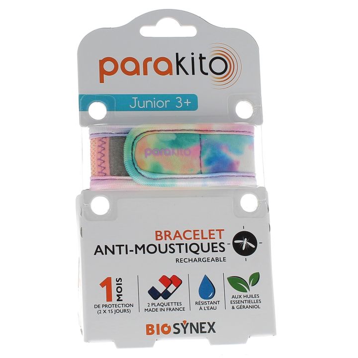 Wiederaufladbares Junior-Mückenarmband Tie&Dye Para Kito - 1 Armband + 2 Nachfüllungen