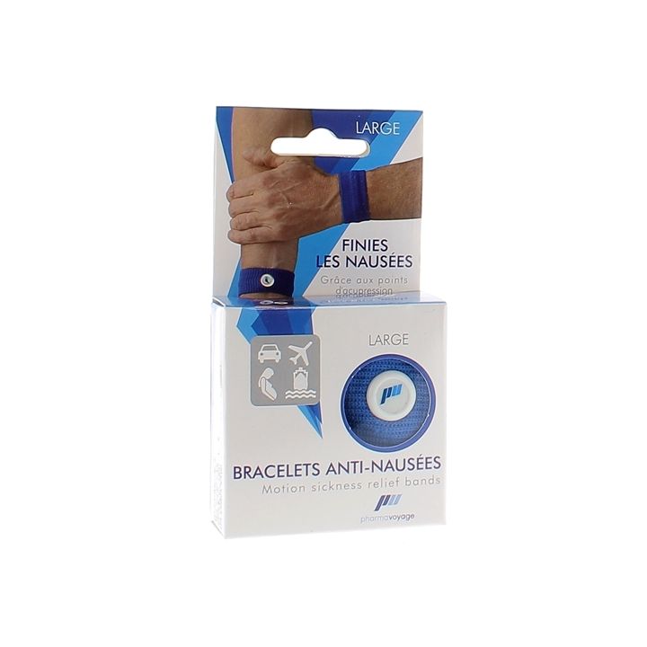 Anti-Übelkeitsarmband Erwachsene blau Größe L Pharmavoyage - ein Paar Armbänder
