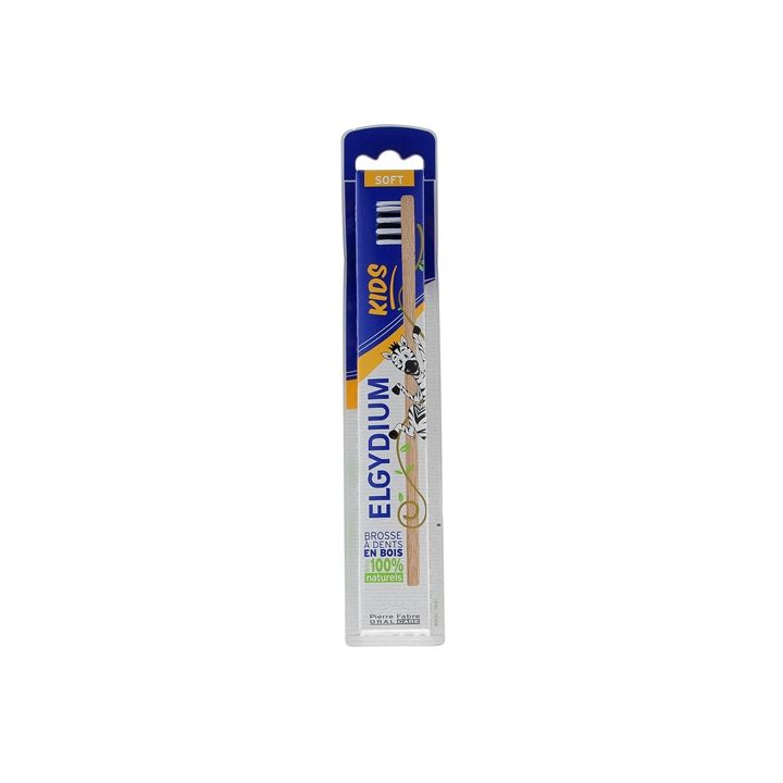 Holz-Zahnbürste für Kinder soft Elgydium Kids - eine Zahnbürste