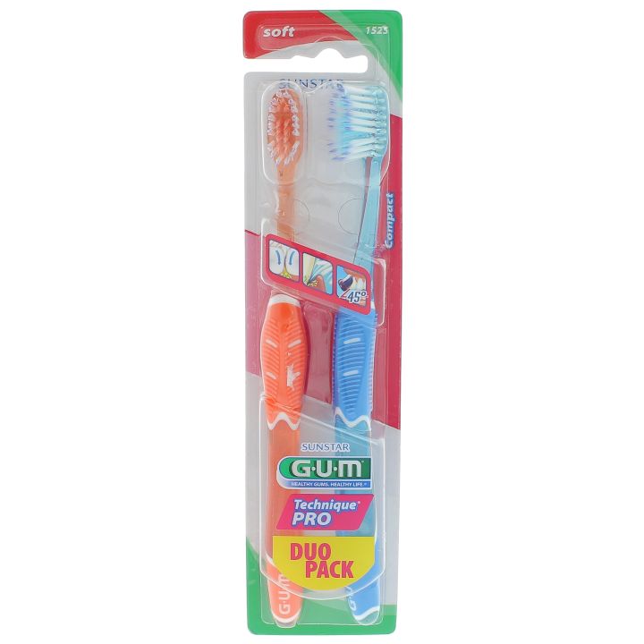 Weiche Zahnbürste Technik Pro Duo Pack Gum - 2 Zahnbürsten