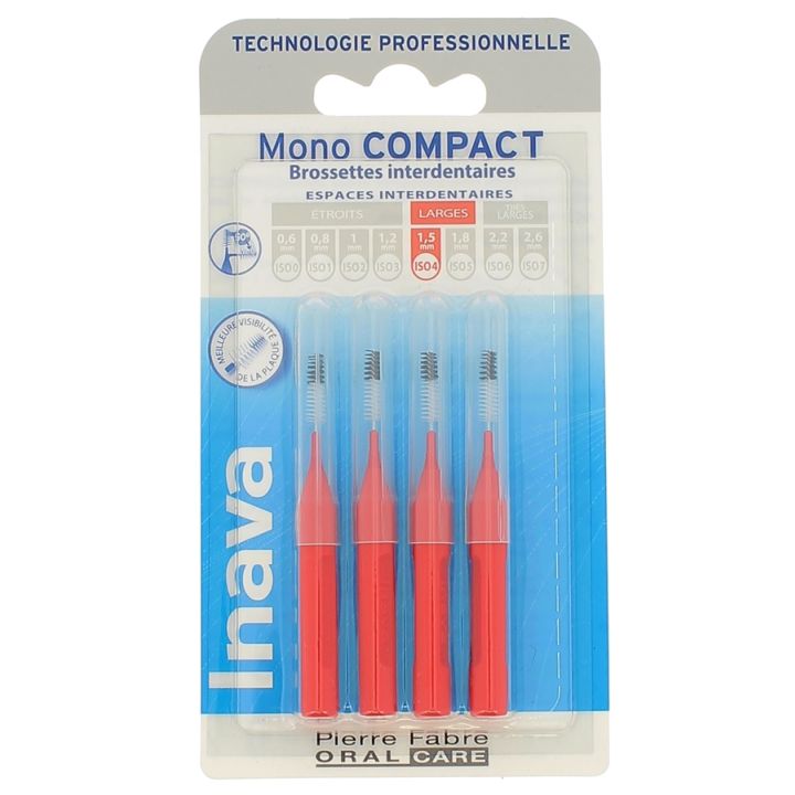 Interdentalbürsten Mono kompakt 1,5 mm ISO4 Inava - 4 Interdentalbürsten