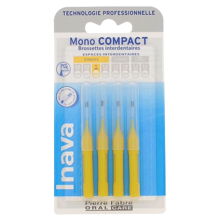 Interdentalbürsten Mono kompakt 1 mm ISO2 Inava - 4 Interdentalbürsten