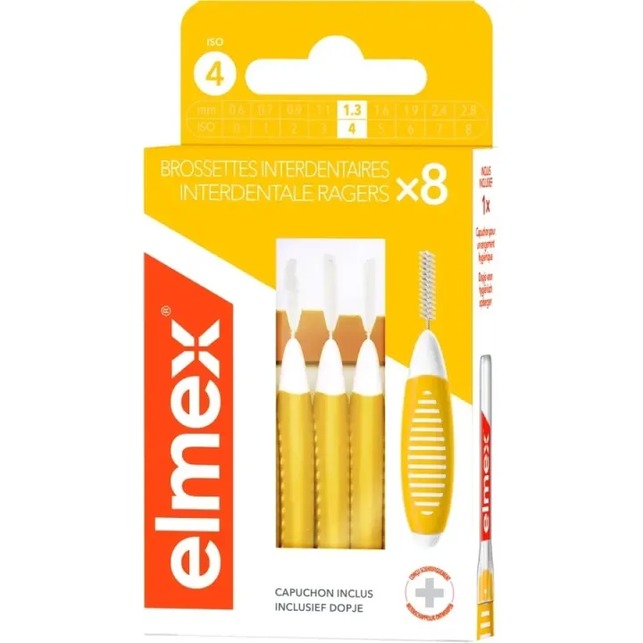 Interdentalbürsten gelb Größe 4 (1,3 mm) Elmex - Packung mit 8 Bürsten