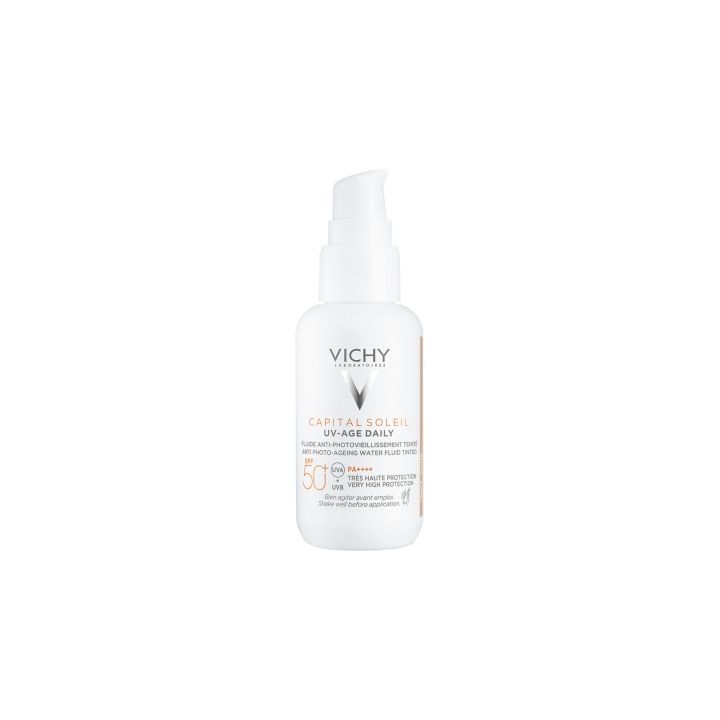 Capital Soleil UV Age Daily Tönende Anti-Fotostress-Fluid SPF 50+ Vichy - Pumpflasche mit 40 ml