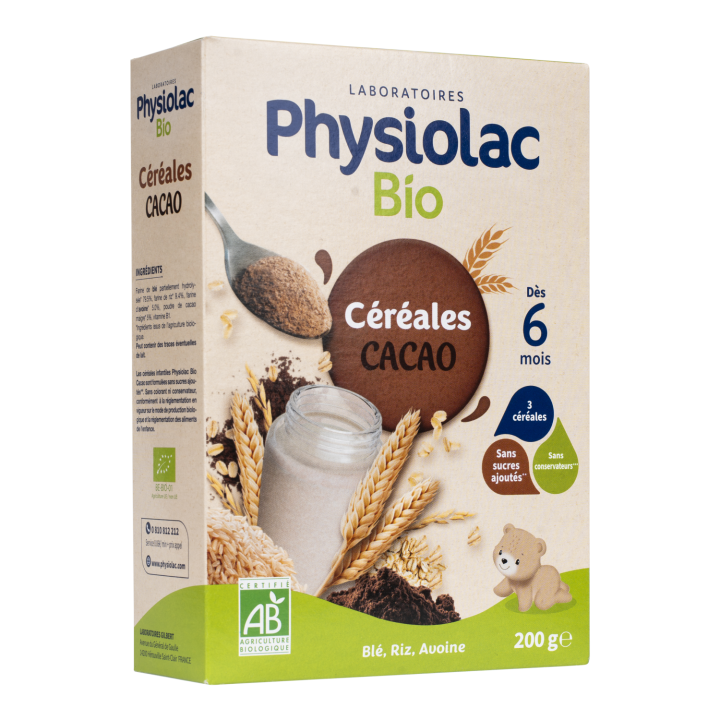 Physiolac Bio-Cerealien Kakao ab 6 Monaten Gilbert - 200 g Packung