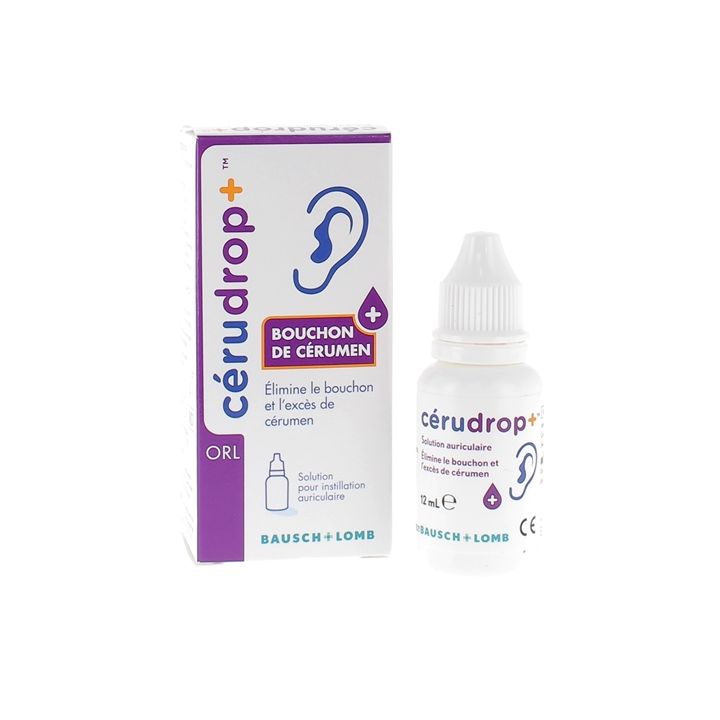 CeruDrop+ Ohrlösung gegen übermäßigen Cerumen Bausch Lomb - Flasche mit 12 ml