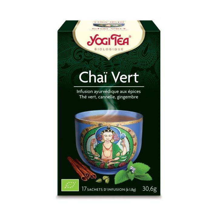Bio Grüner Chai Yogi Tee - Box mit 17 Beuteln