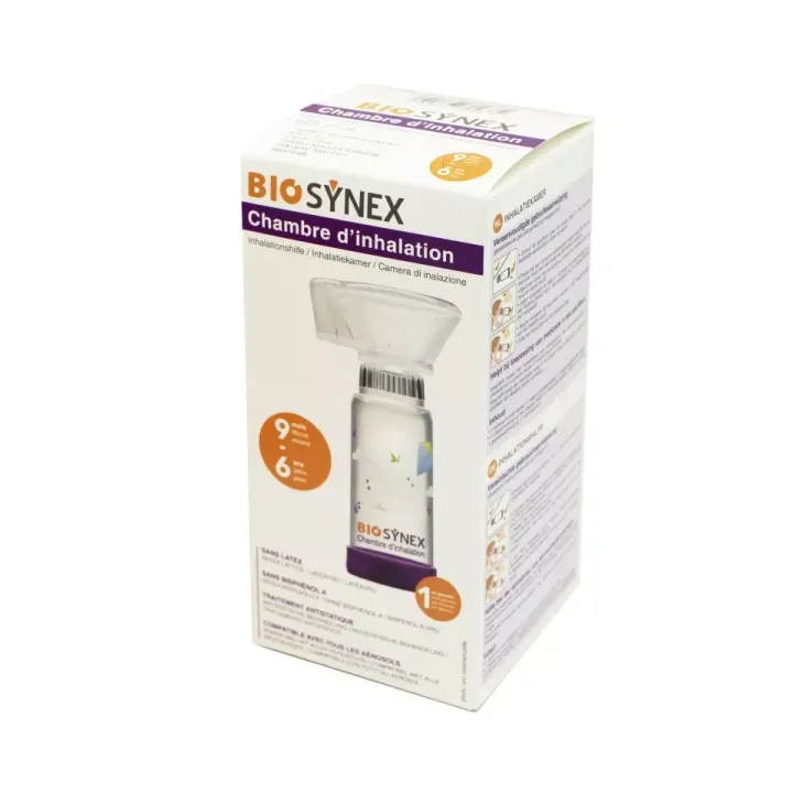 Inhalationsraum 9 Monate bis 6 Jahre Biosynex - Box mit einem Raum und Maske