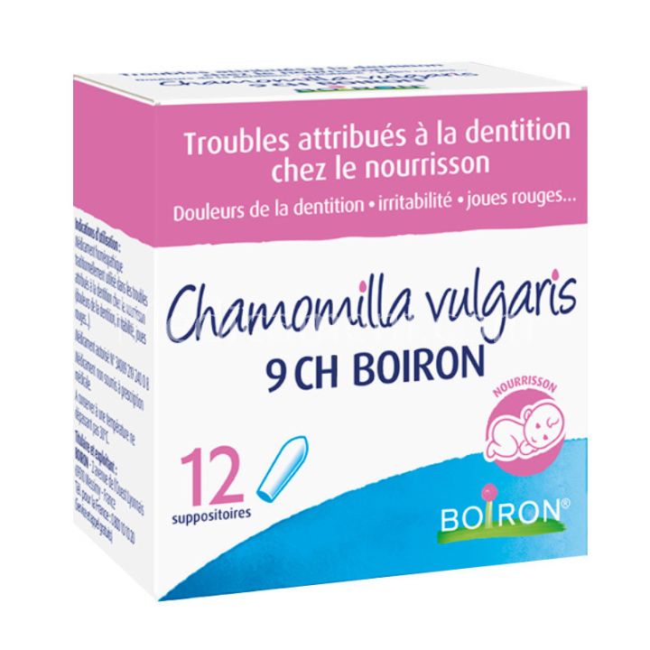 Chamomilla vulgaris 9CH Boiron - Packung mit 12 Zäpfchen