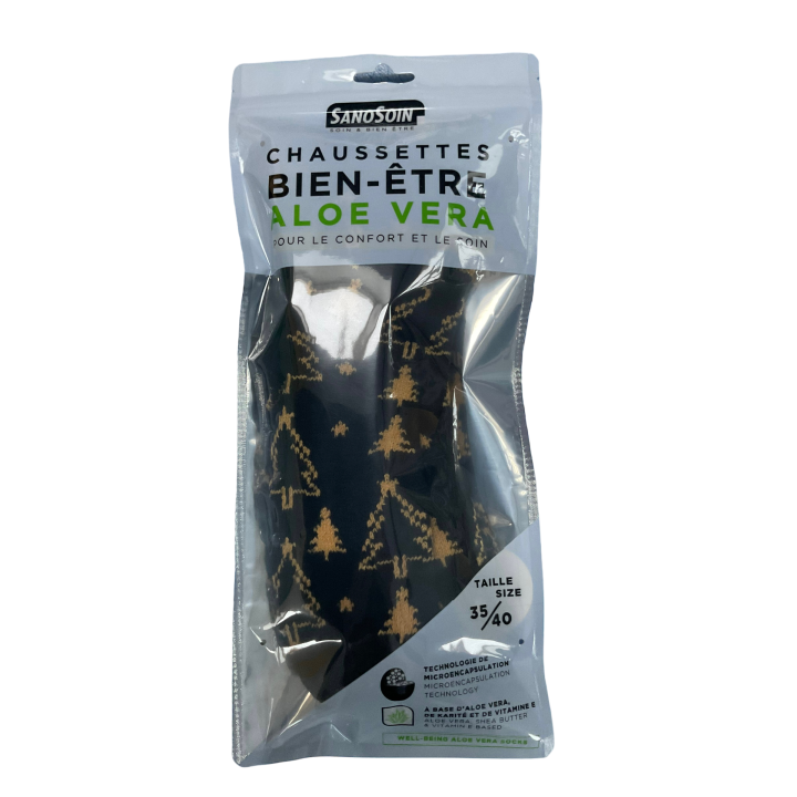 Wellness-Socken Aloe Vera Schwarz und Gold SanoSoin - ein Paar Socken