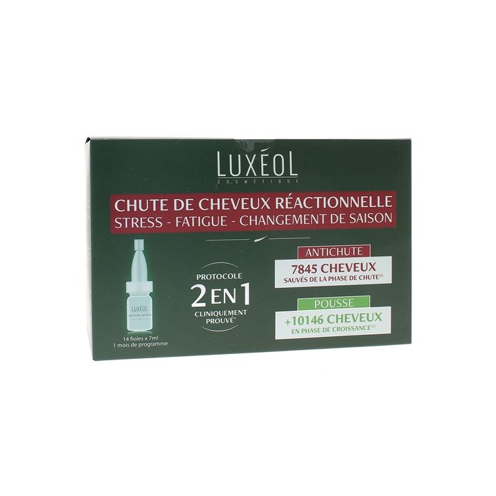 Reaktivierung von Haarausfall 2 in 1 Luxéol - Box mit 14 Ampullen