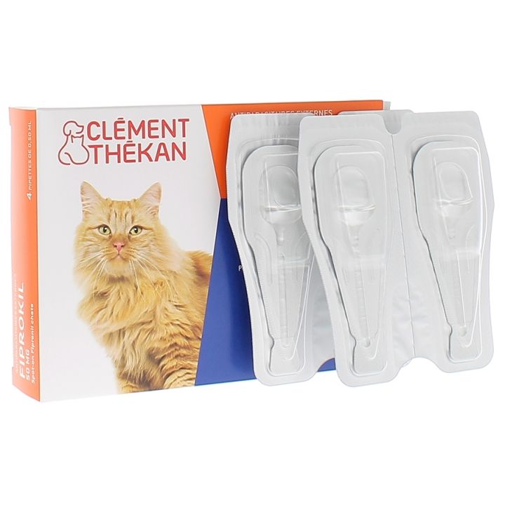 Fiprokil Katzen 50 mg Clément Thékan - Packung mit 4 Pipetten zu 0,50 ml