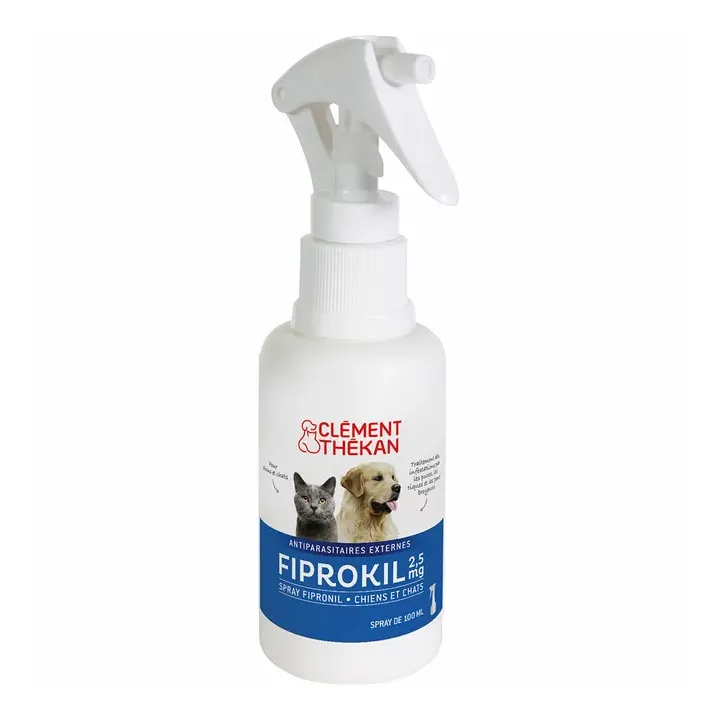 Fiprokil Spray für Hunde und Katzen gegen Flöhe und Zecken Clément-thékan - Spray mit 100 ml