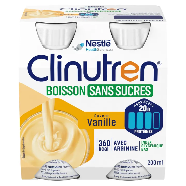 Clinutren Getränk ohne Zucker Vanille Nestlé - 4 Flaschen à 200 ml