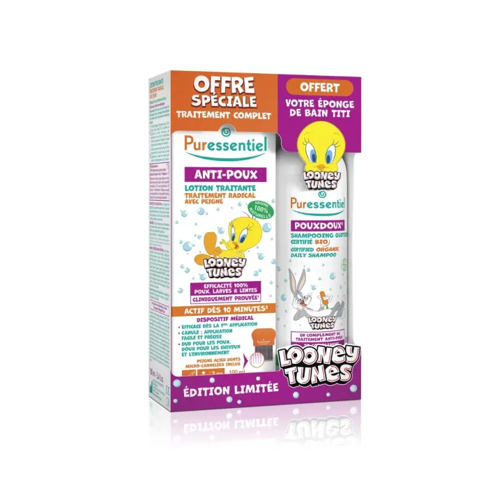 Limitierte Looney Tunes Puressentiel Läusebekämpfungsset - Set mit 3 Produkten