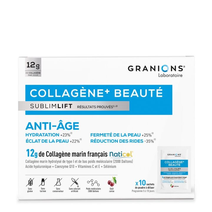 Kollagen+ Schönheit Sublimlift Granions - Packung mit 10 Beuteln