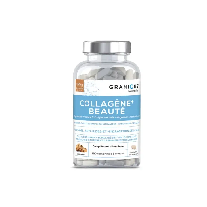 Kollagen+ Schönheit Cookie-Geschmack Granions - Dose mit 120 Tabletten