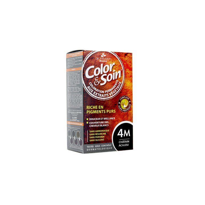 Farbe & Pflege permanente Haarfarbe kastanienbraun mahagoni 4M Die 3 Eichen - 1 Set