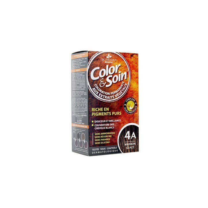 Farbe & Pflege dauerhafte Haarfarbe schokoladenbraun 4A Les 3 Chênes - 1 Set