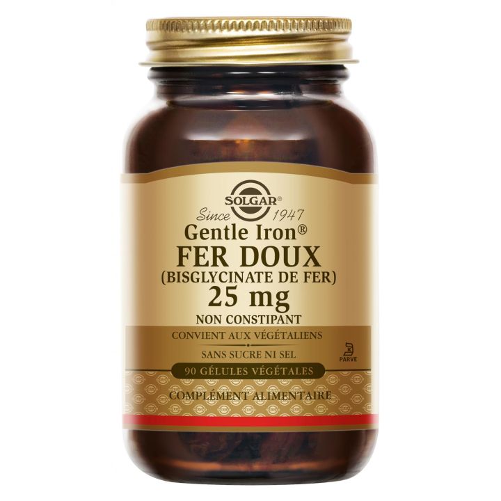 Sanfter Eisen Fer doux Solgar - Dose mit 90 Kapseln